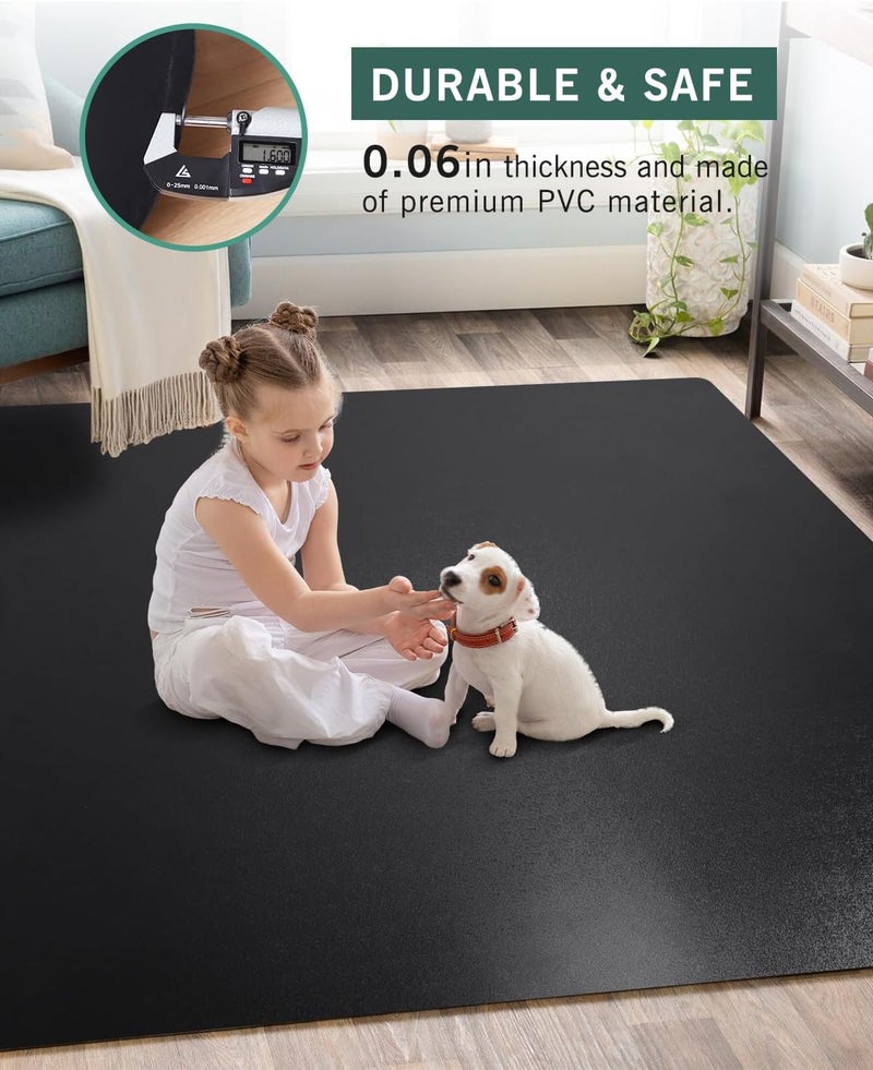 FURKIT Office Chair Mat for Hard Floors, 48"x60" Anti-Slip Waterproof Floor Protector Desk Chair Mat for Rolling Chairs, Heavy Duty Non-Toxic Computer Area Mat, Easy Glide Floor Mat for Work, Gaming - Image 3